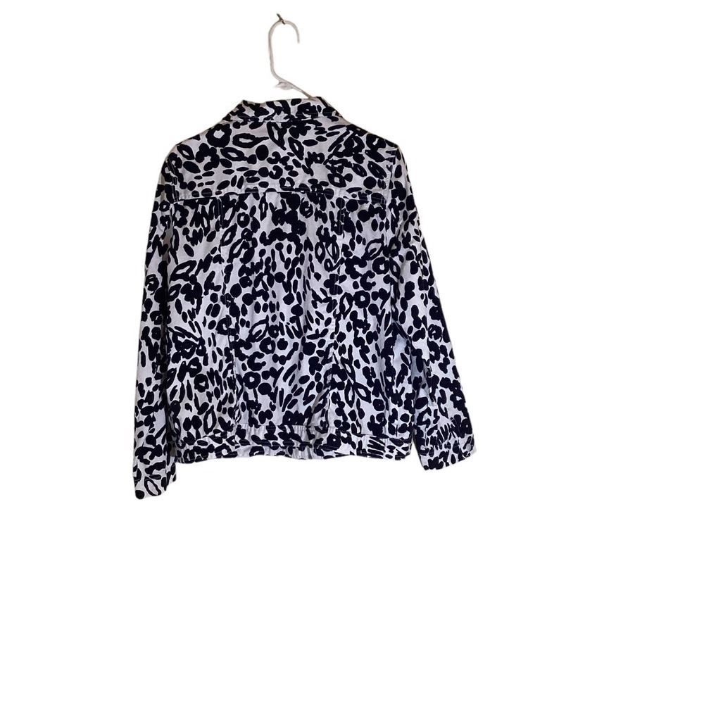 Women's Koret Black / White Cow Print Jacket - Size‎ Large - Full Zip